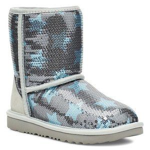 UGG SEQUIN STARS TODDLER BOOTS NEW SILVER BLUE